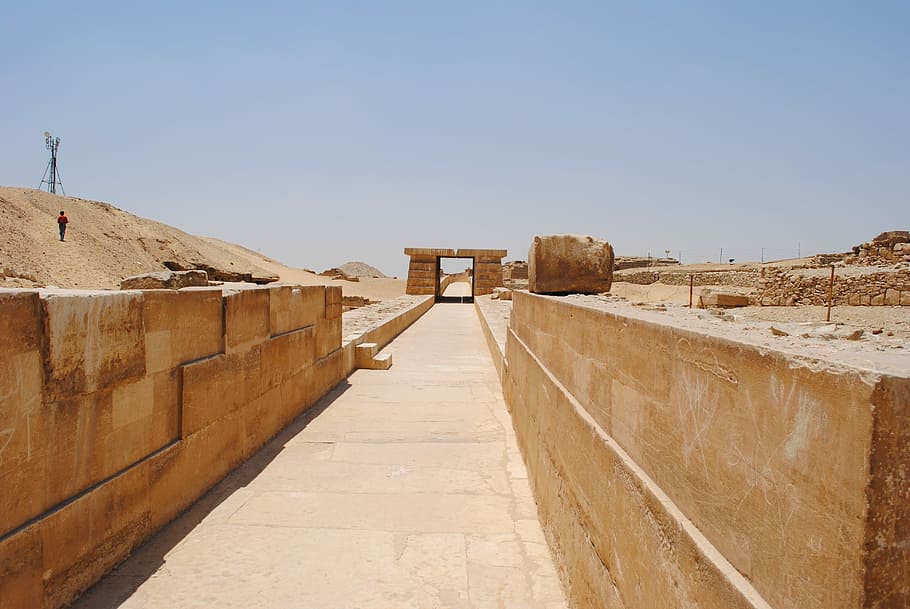Egipto, tiempos antiguos, vacaciones, obra de construcción, industria, arquitectura, estructura construida, carretera, sin gente, cielo