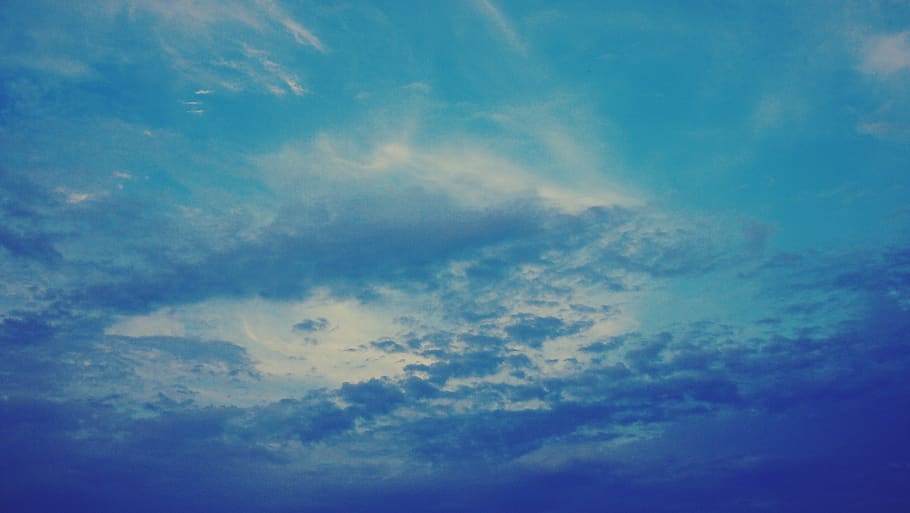 biru, langit, awan, alam, awan - langit, Cloudscape, keindahan di alam, scenics - alam, langit dramatis, latar belakang