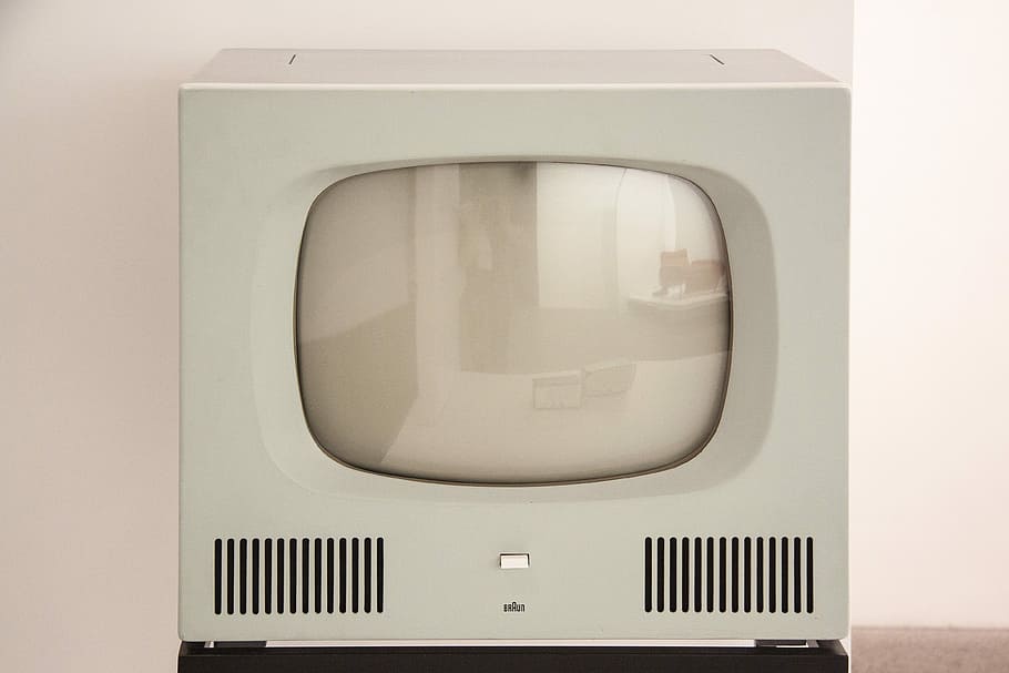 televisión crt blanca, Tv, Hf, diseño, Herbert Hirche, hf 1, diseñador, clásico, fabricante, marrón