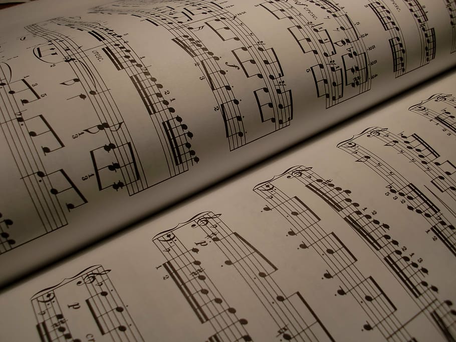 top, view photography, music sheet, scores, music, background, composing, treble clef, staff, classics
