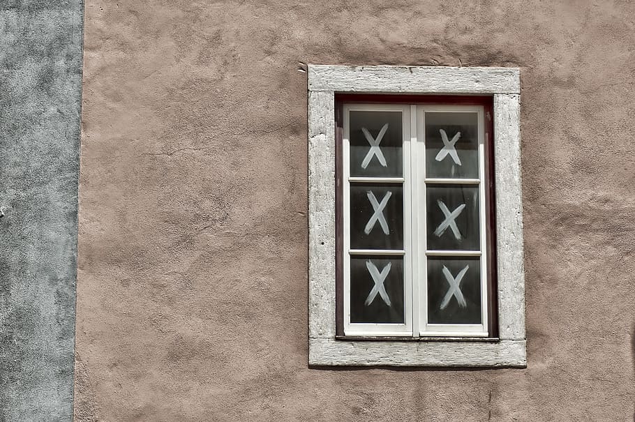 ventana, pared, hogar, edificio, cruces, tres en línea, tic tac toe, rectángulo, rosa, luz