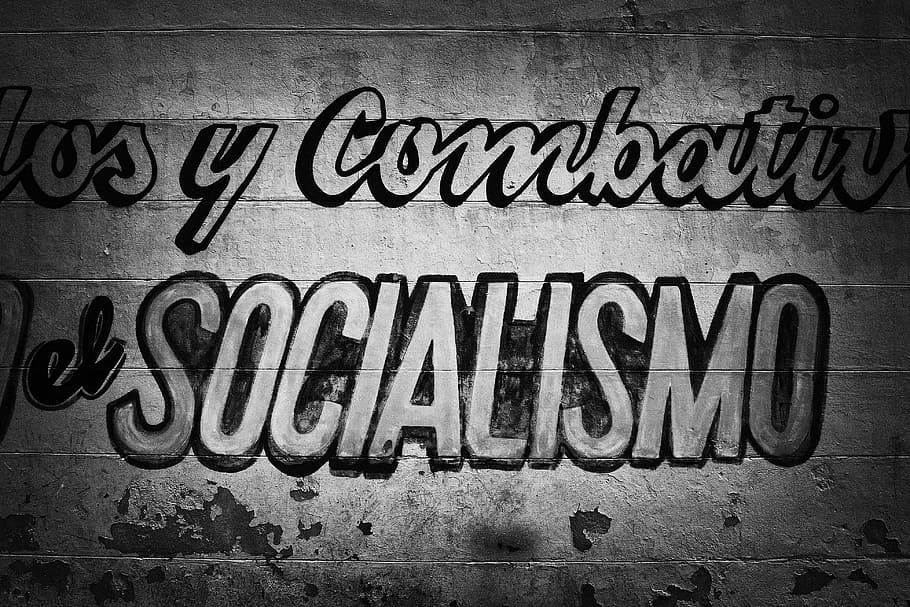 tembakan, 'sosialisme', jalan, seni, tidak resmi, modal, latin, amerika, Wide-angle, sosialisme
