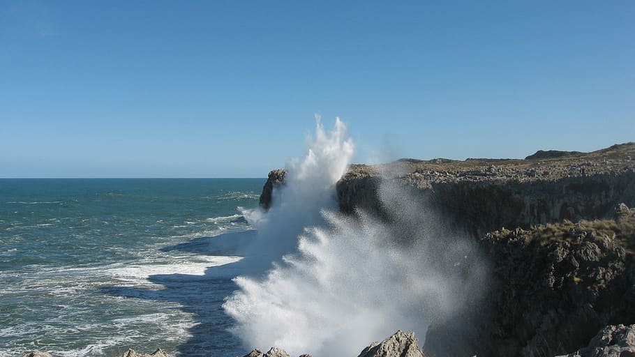 Temporary, Asturias, costa, cantabrico, tide, nature, landscapes, cliff, wave, sea