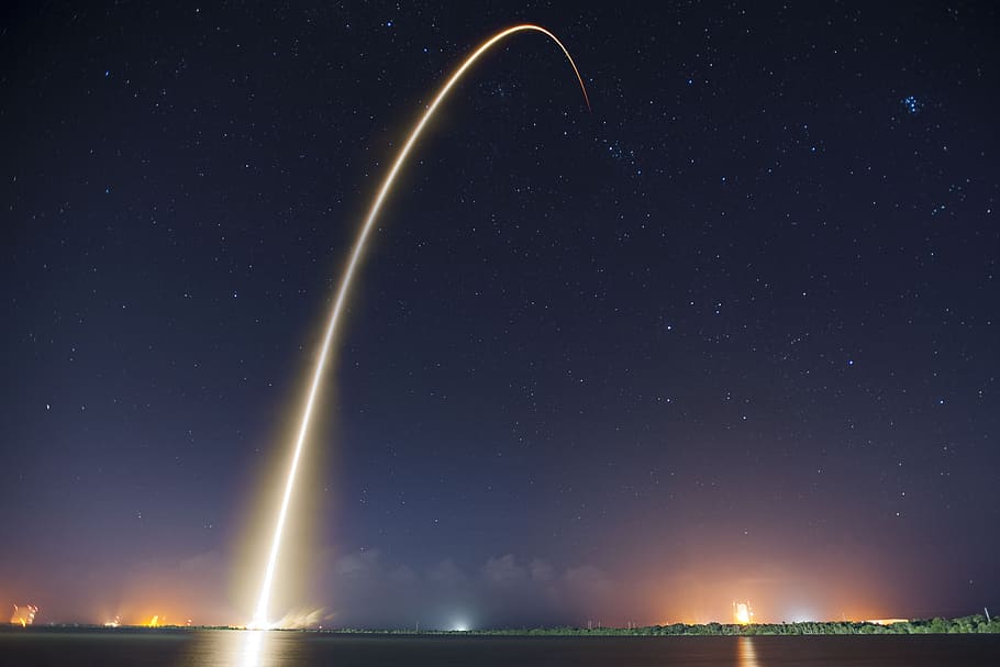 CRS, timelapse, rocket, launch, night, astronomy, space, sky, star - space, scenics - nature