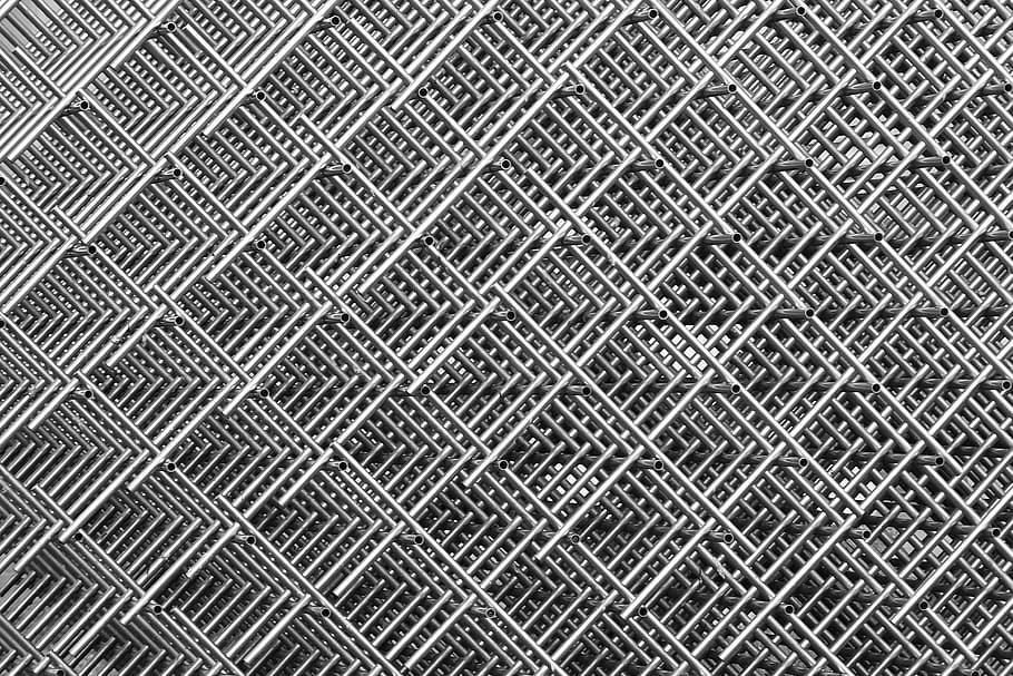 gray, metal artwork, grid, wire mesh, stainless rods, rods raster, metal, pattern, steel grid, stainless steel