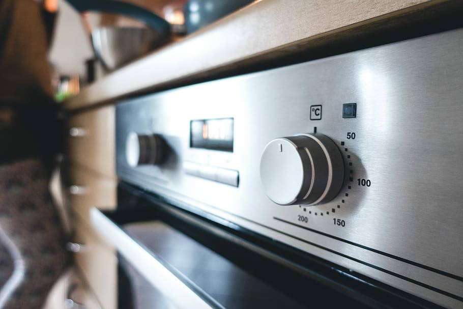 oven temperature button, Oven, temperature, button, close up, kitchen, kitchenware, domestic Kitchen, stove, indoors