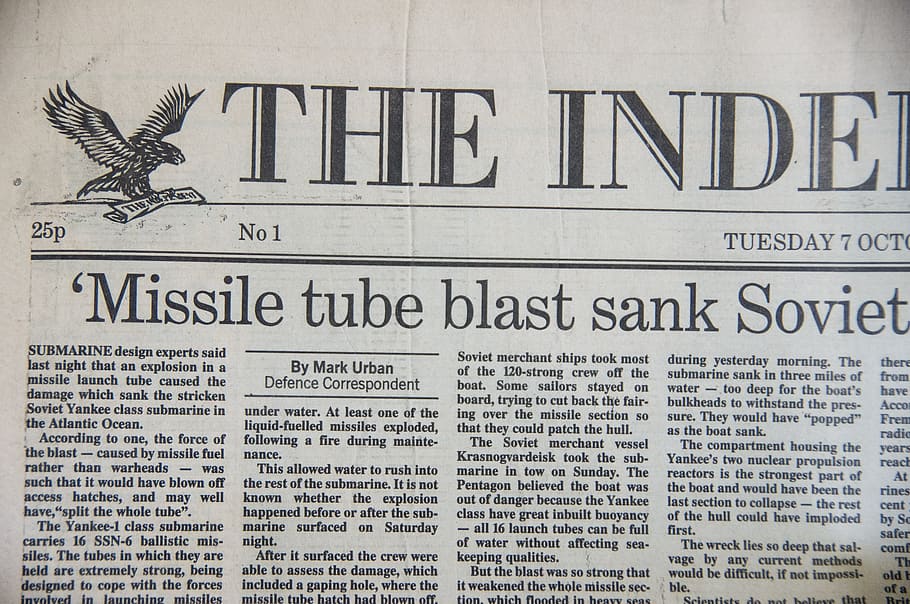 jornal, frente, página, primeira edição, manchete, imprimir, texto, o independente, britânico, 1986