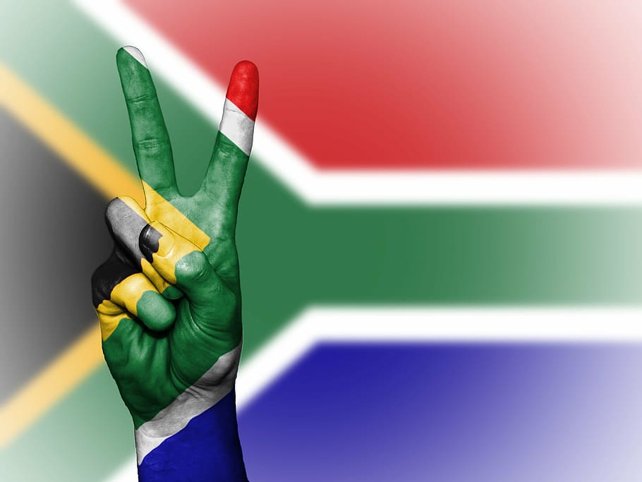 緑, 赤, 青, 黒, 旗, 南アフリカ, 南部, アフリカ, 平和, 国