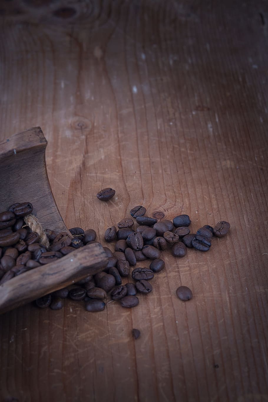 Biji Kopi, Sangrai, Coklat, kopi, gelap, kafein, produk alami, sekop kayu, kayu, tutup