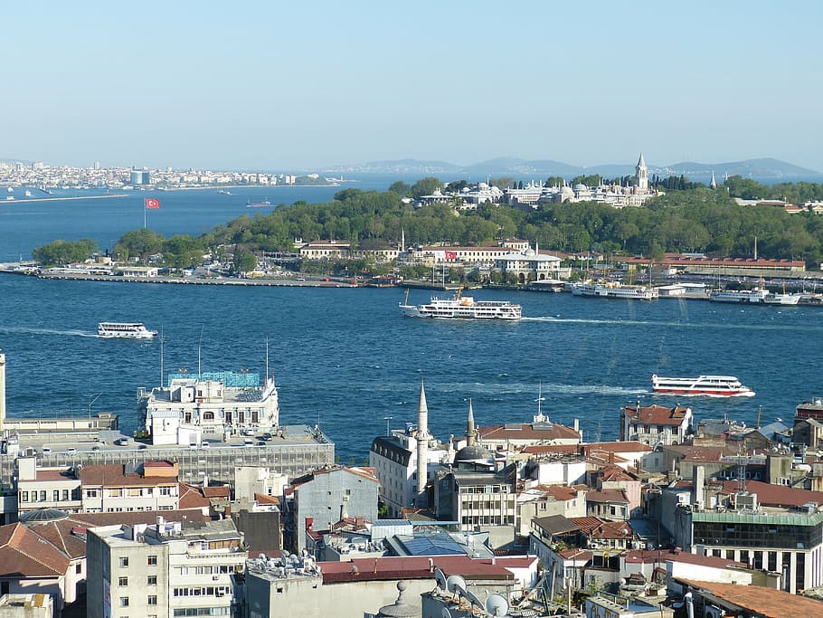 istanbul, turkey, bosphorus, orient, mosque, outlook, view, galata tower, galata, topkapi