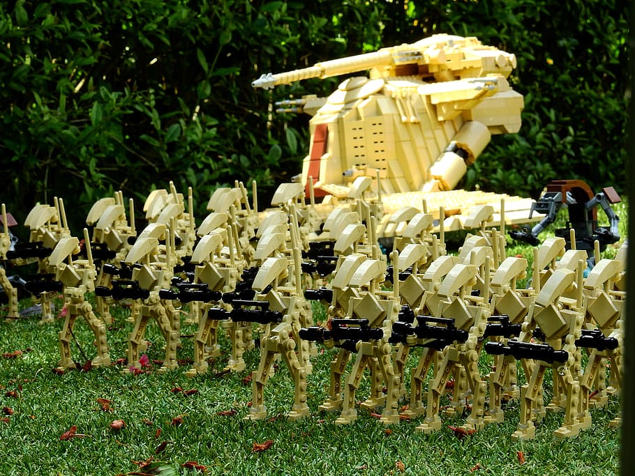 star wars figurine, space shuttle, bushes, Lego, Legoland, Build, Play, Toys, children, lego blocks