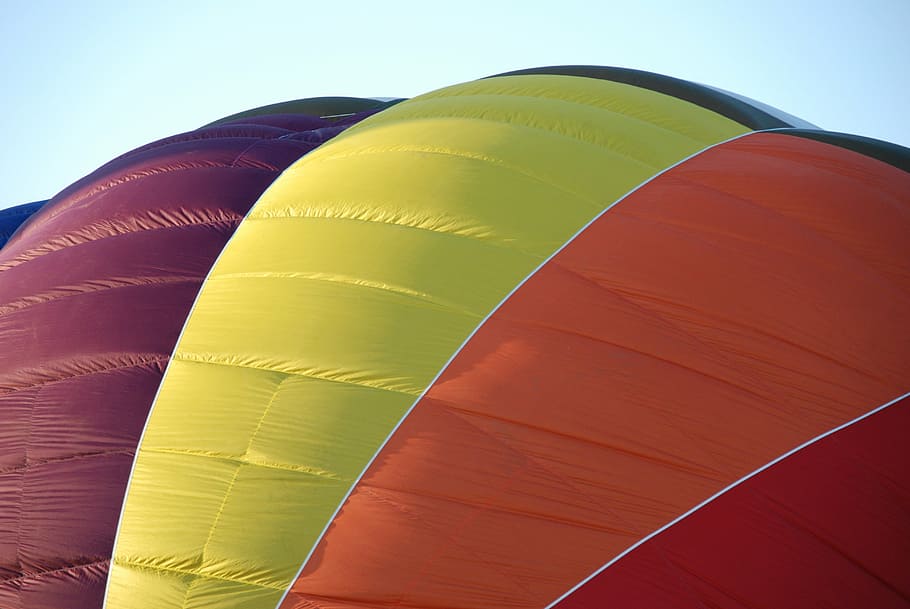 balloon, textile, purple, yellow, orange, hot air balloon, balloon flight, adventure, transportation, extreme sports