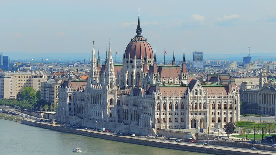 coklat, putih, beton, katedral, Budapest, Hongaria, Eropa, Arsitektur, kota, tengara