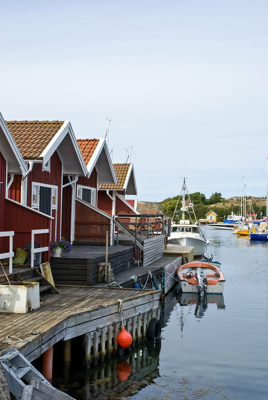 hunnebostrand, bohuslän, suecia, mar, himmel, agua, agua salada, barcos, nadar, verano