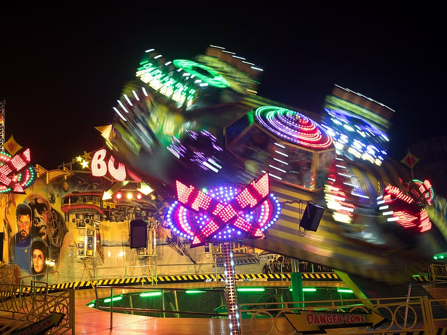 rides, folk festival, fair, hamburg, germany, holy spirit field ...