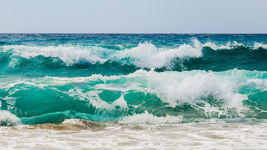 beach wave, wave, smashing, foam, spray, sea, nature, wind, power, splash