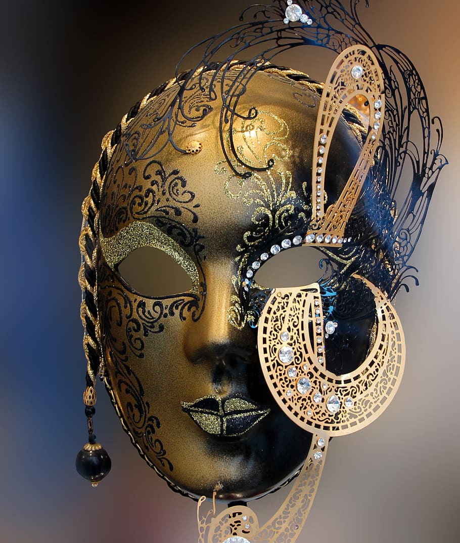 carnaval, veneza, mascarar, venezia, rosto, tradição, disfarçar, mascarar - disfarçar, close-up, arte e artesanato