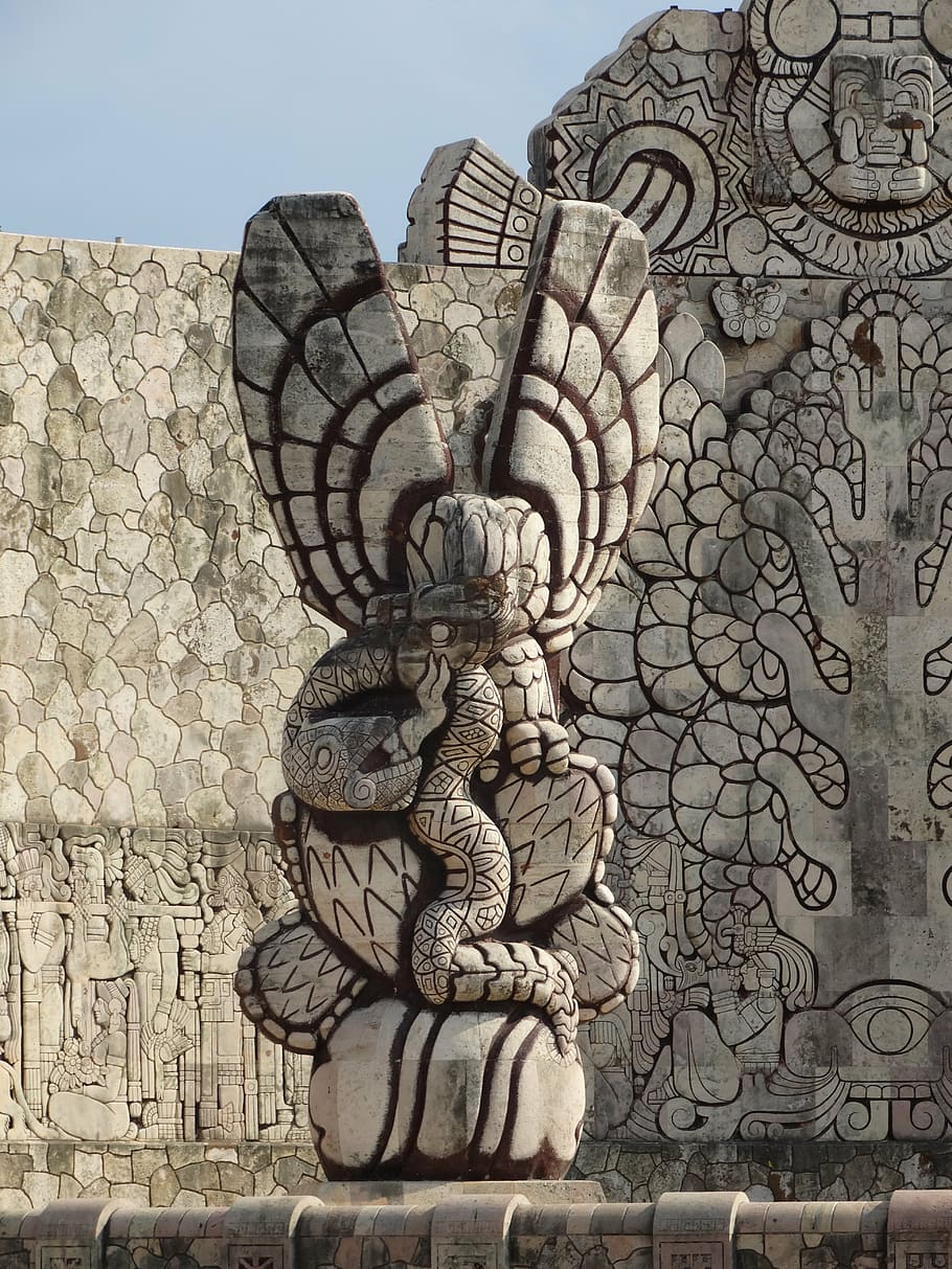sculpture, culture, stone, monument, history, cities, merida, mexico, art and craft, representation