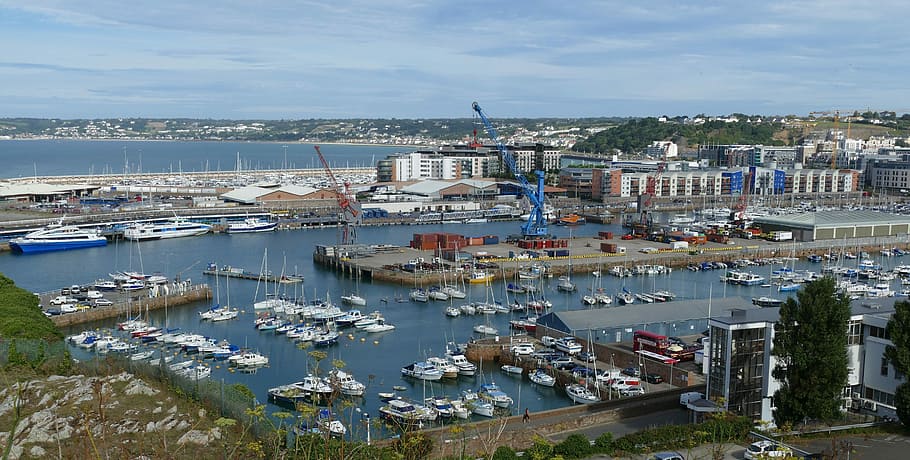 Jersey, St Helier, Capital, Islas del Canal, Inglaterra, Reino Unido, isla, isla de Jersey, vista, perspectiva