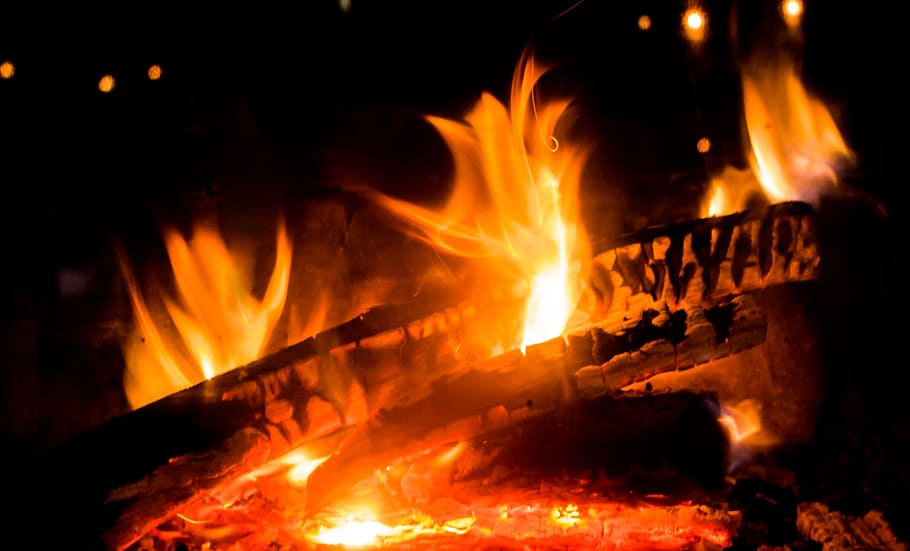 Fire, Flame, Fireplace, Burn, Beautiful, fire, flame, flame log fire, background, campfire, hot