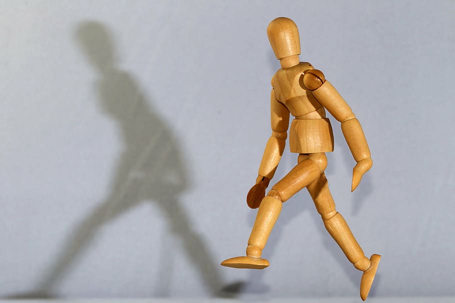 brown, wooden, action mannequin, figure, man, run, go, move, movement, sport