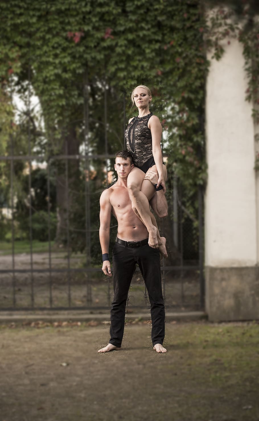 acrobatic, dance, gymnastics, pose, fitness, dancers, two people, full length, standing, couple - relationship