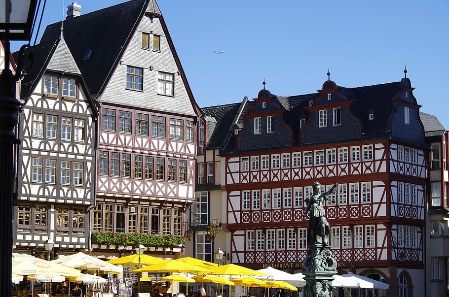 Architecture, Traditional, Half-Timbered, dom romer, public square, germany, frankfurt, tourism, popular, building