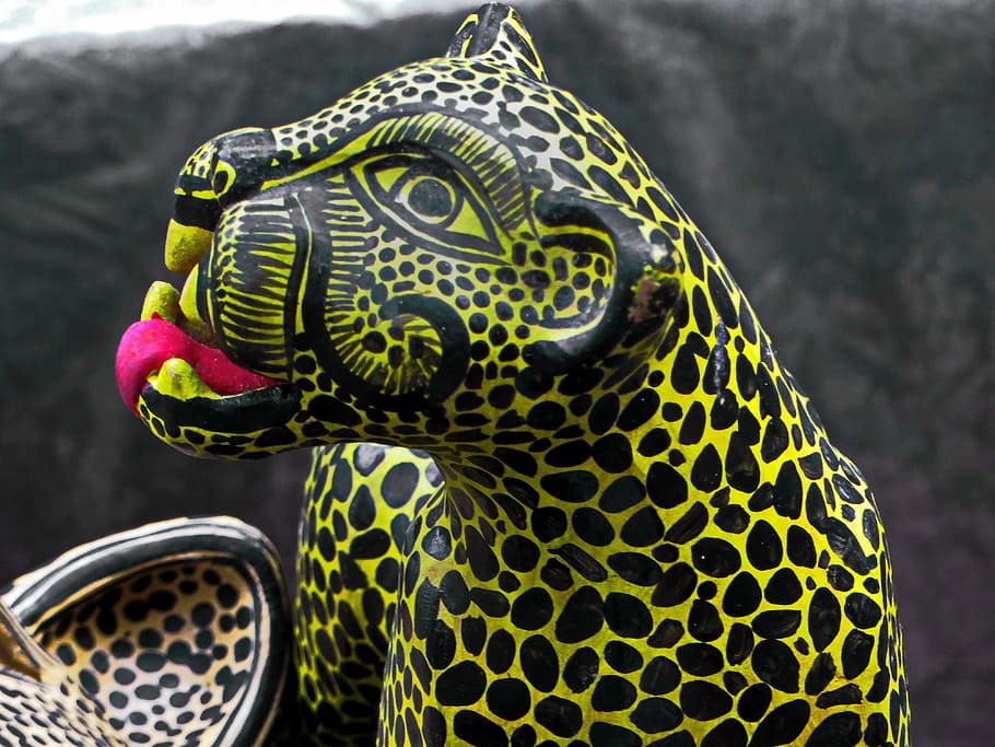 Mexico, Jaguar, Trinket, Earthenware, ceramic, decoration, crafts, one animal, close-up, animal wildlife