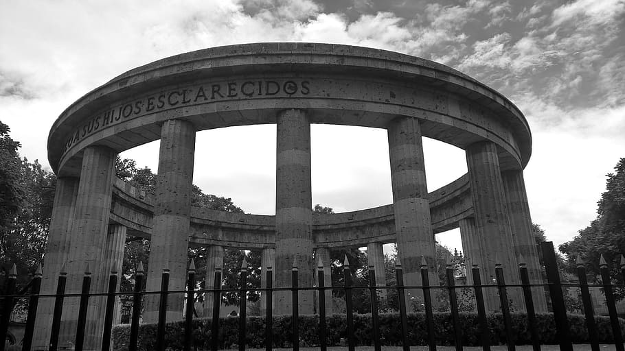 guadalajara, jalisco, mexico, monumento, blanco y negro, cementerio, tristeza, rotonda, cielo, nube - cielo