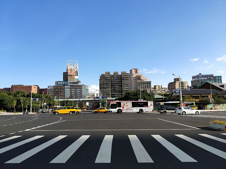 taipei, zhonghua road, north gate, taiwan, city, transportation, architecture, road, symbol, sign