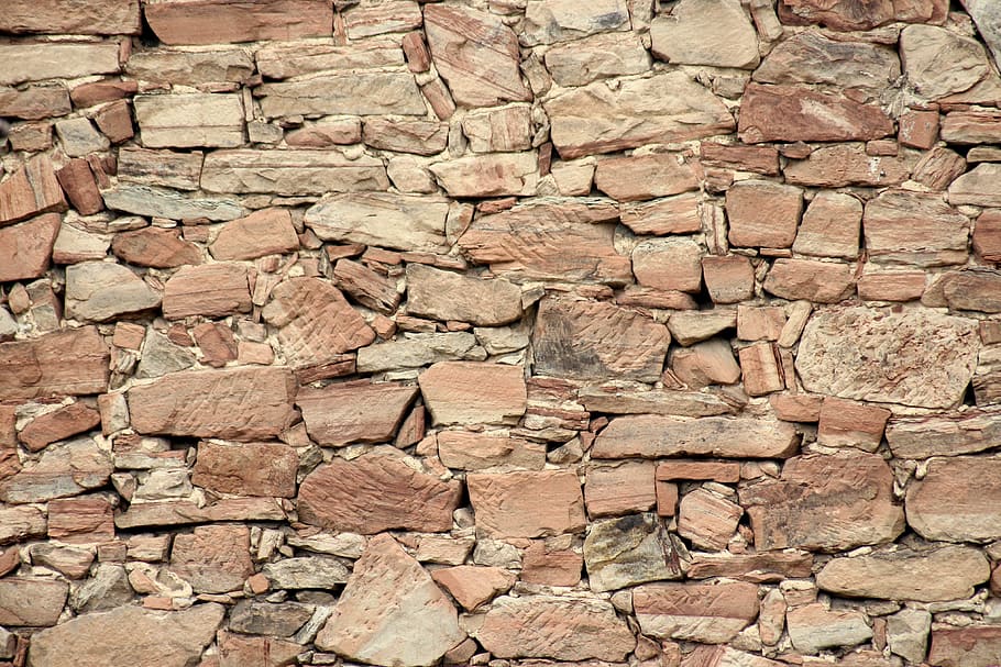 Lake Dusia, muro de piedra, antiguo, piedra, pared, la estructura de la, patrón, factura, fachadas, construcción
