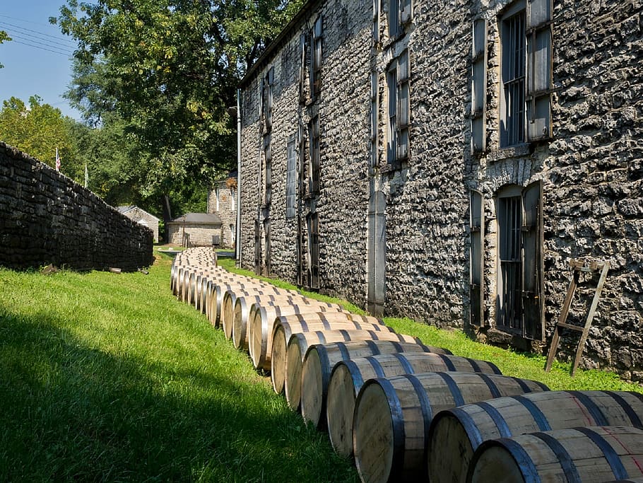 Distillery, Barrels, Wooden, Kegs, Bourbon, distillery barrels, wooden kegs, whiskey, aging, liquor