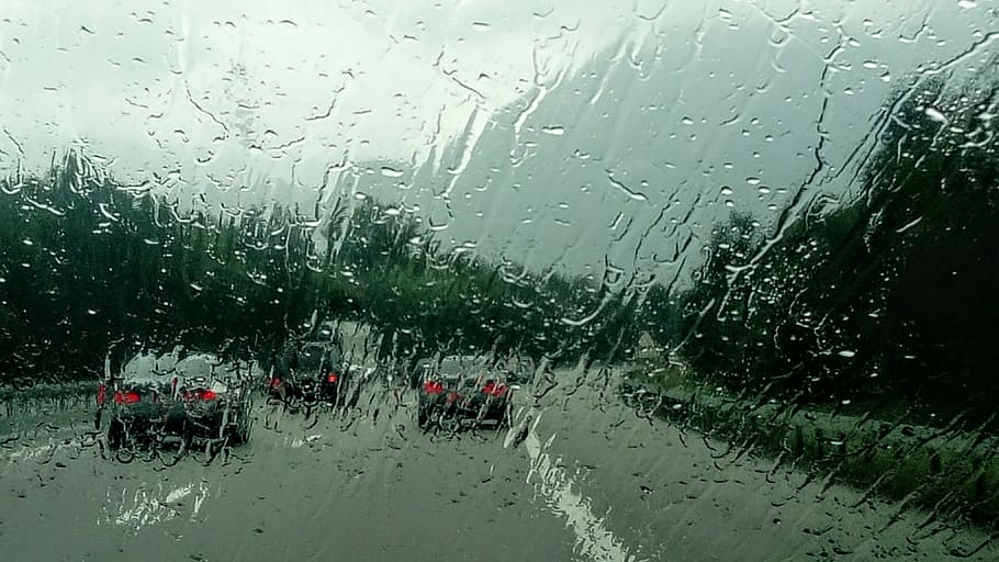 highway, rain, speed, cloud cover, moisture, wet, water, glass - material, drop, rainy season