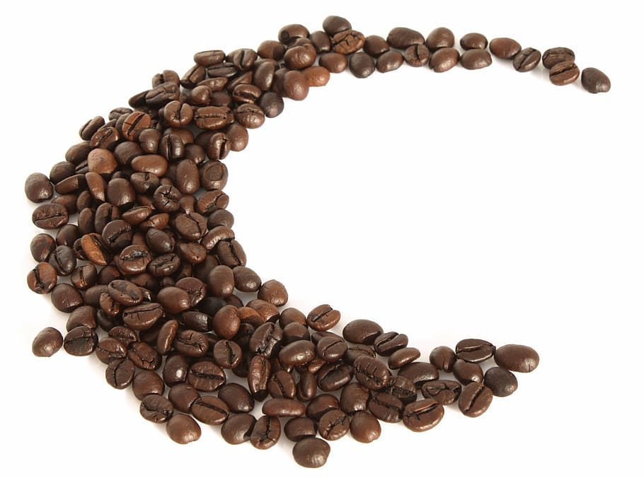bando, grãos de café, café, torrado, moer, cafeína, curva, plano de fundo, feijão, marrom