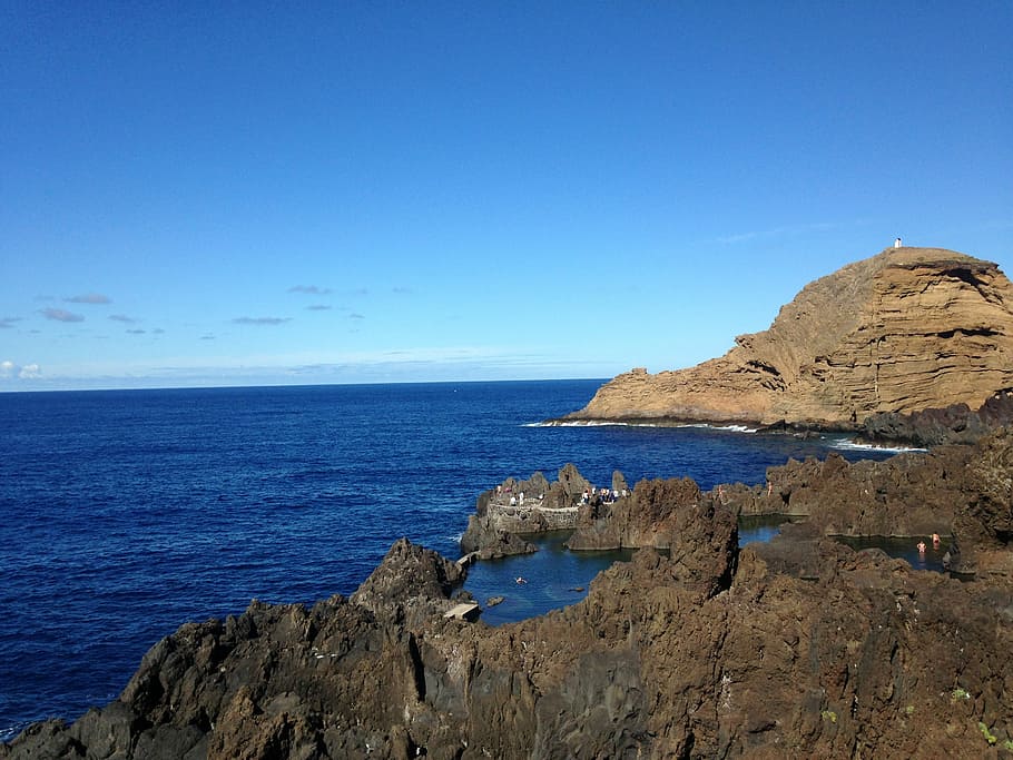 Rocas, Litoral, Beira Mar, mar, costa, portugal, turismo, roca, azul, horizonte