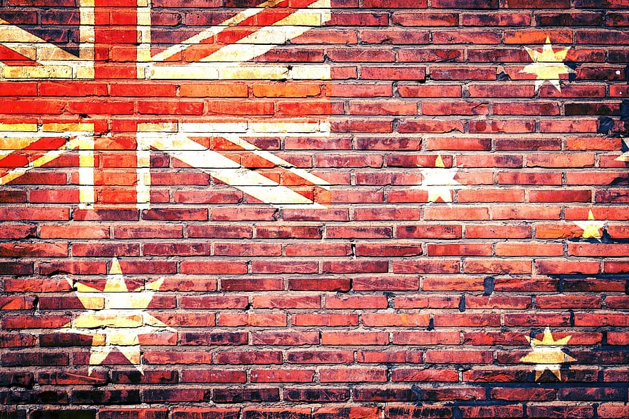 bersatu, bendera kerajaan, dinding bata, australia, bendera nasional, grafiti, patriotisme, patriotik, bata, struktur bangunan
