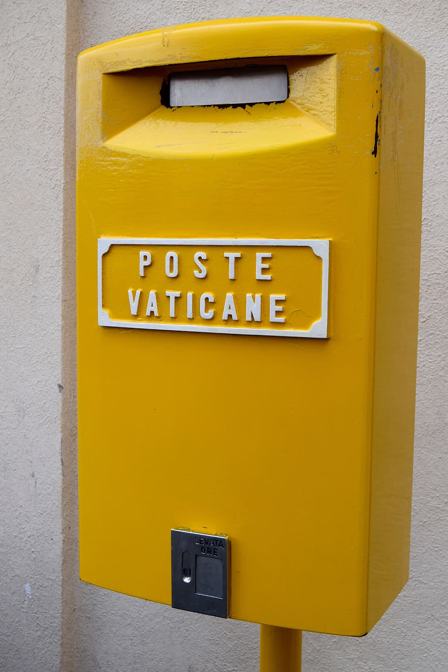 yellow, post box, vatican post, communication, mailbox, text, mail, letter, public mailbox, western script