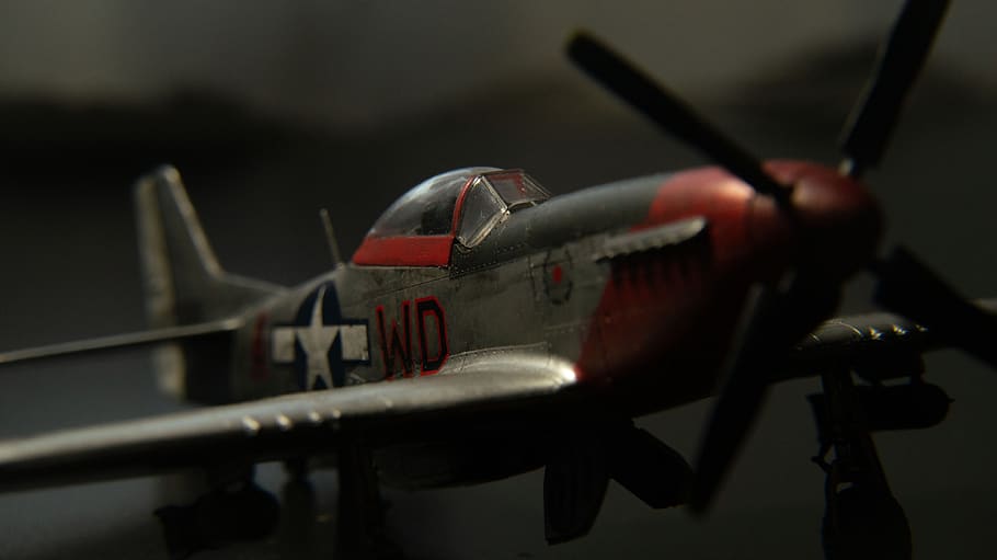 model, ww2, p51, mustang, usaf, plastic, miniature, aircraft, propeller, world war