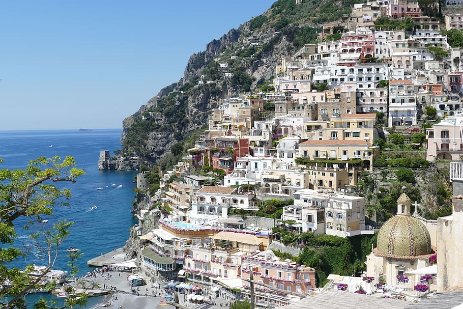 amalfi, positano, indah, laut tengah, Italia, pantai, pariwisata, pantai amalfi, panorama, tebing
