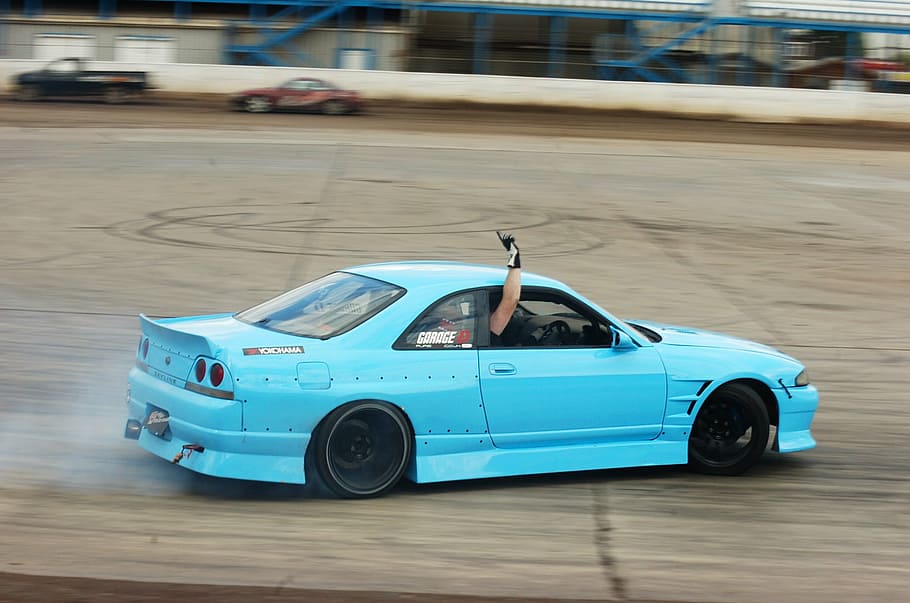 nissan skyline, drift, car, race, tuned, show, speed, competition, motion, action