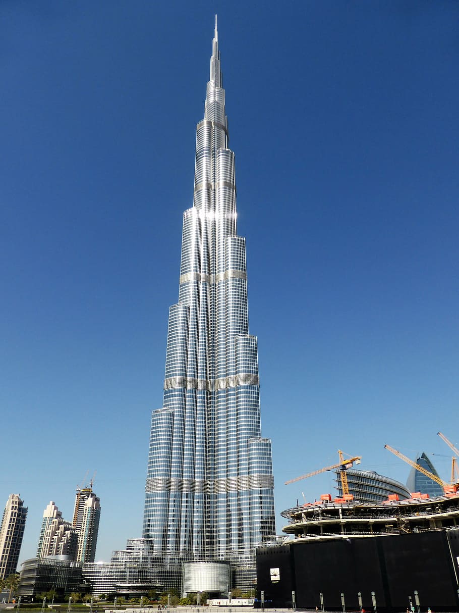 burj khalifa, dubai, gedung pencakar langit, menara, arsitektur, eksterior bangunan, struktur buatan, bangunan, kota, eksterior gedung perkantoran