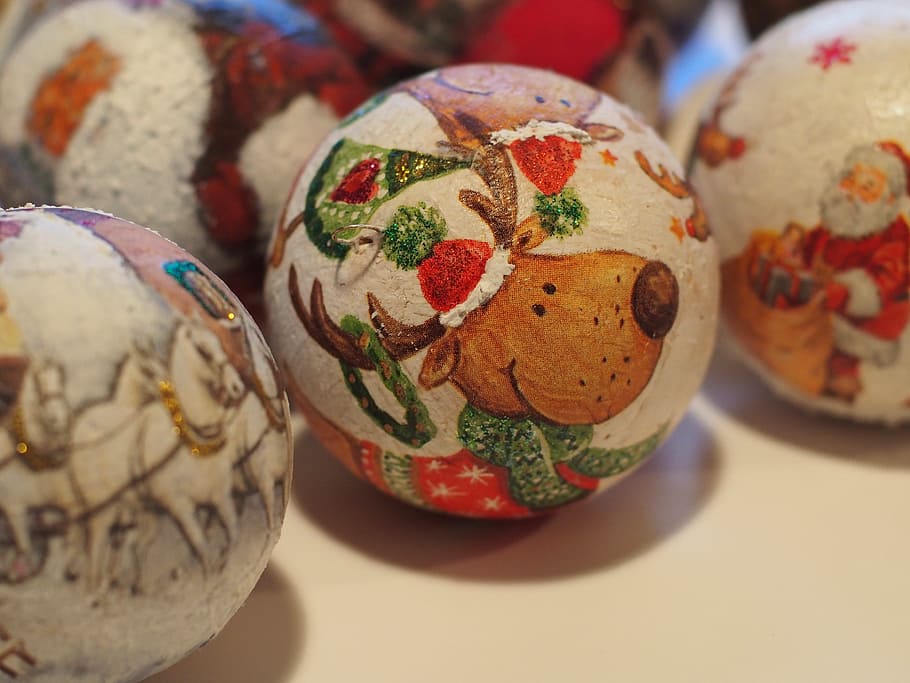 Christmas, Balls, Holidays, santa, winter, new year, easter, cultures, paint, multi Colored