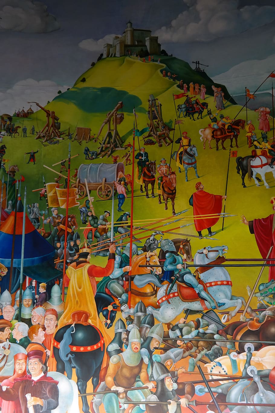 painting, knight, battle, conquest, human, colorful, color, canvas, dynasty, house of hohenstaufen