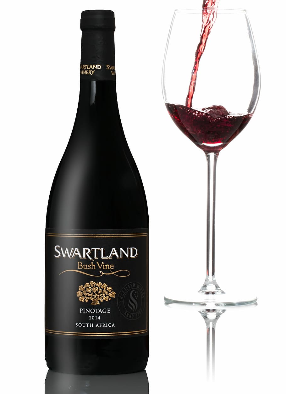 swartland, bush, vine, wine, bottle, clear, glass, red wine, alcohol, drink