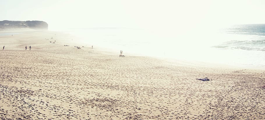 人, 立っている, 海岸, 自然, 風景, 水, 海, ビーチ, 砂, 波