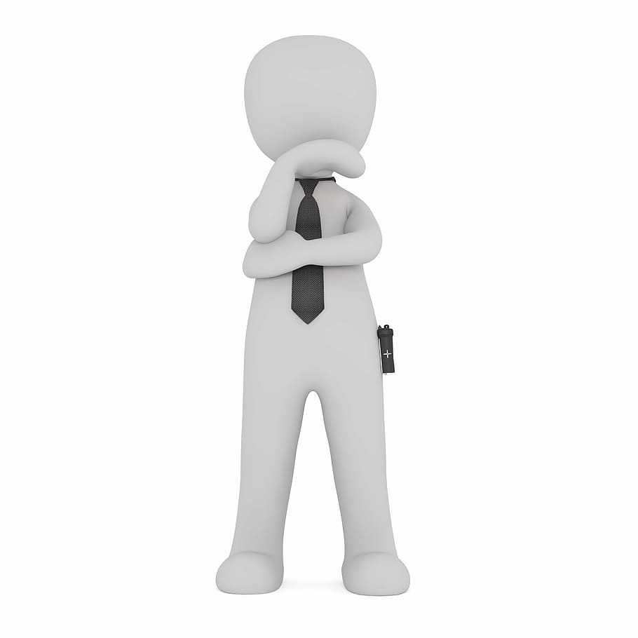 hombre, negro, ilustración de corbata, macho blanco, modelo 3d, aislado, 3d, modelo, cuerpo completo, blanco