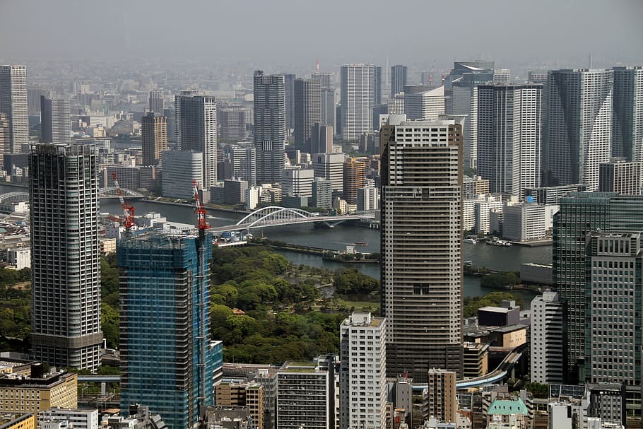 tokyo, sky view, city, architecture, skyline, modern, asian, travel, skyscraper, downtown