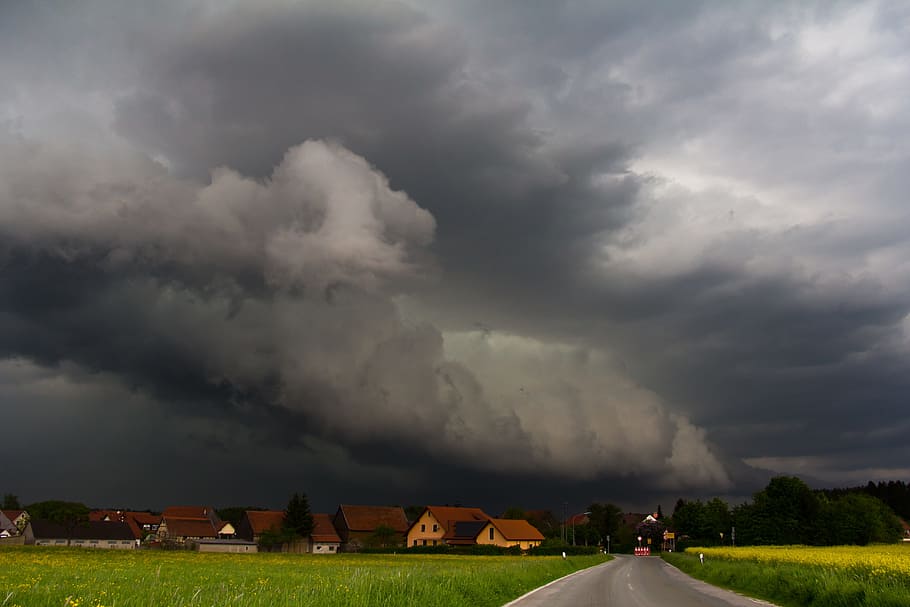 forward, thunderstorm, gust front, sky, weather, storm, summer thunderstorm, storm clouds, mystical, mood