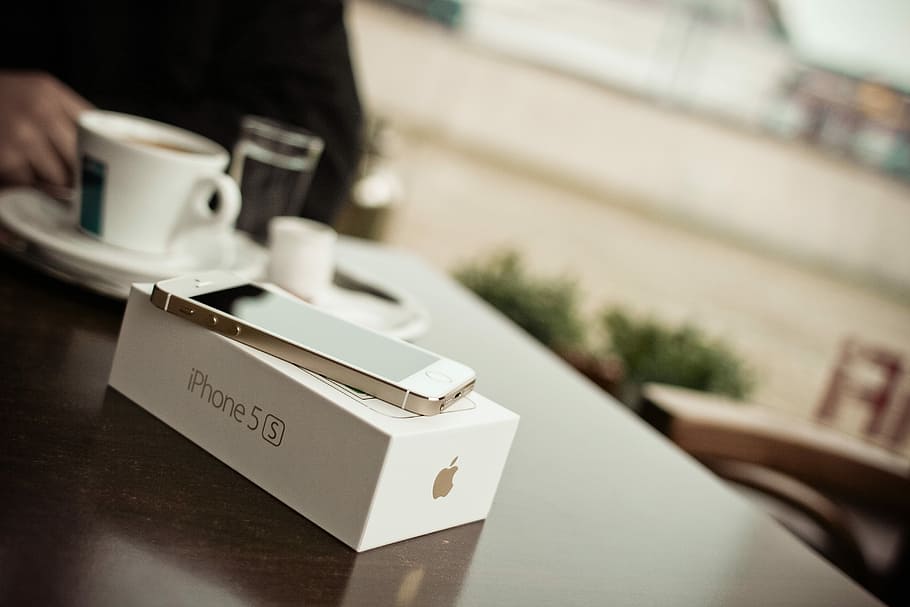 new, iphone 5, 5s, cafe, iPhone 5S, Gold, box, coffee, iphone, unboxing