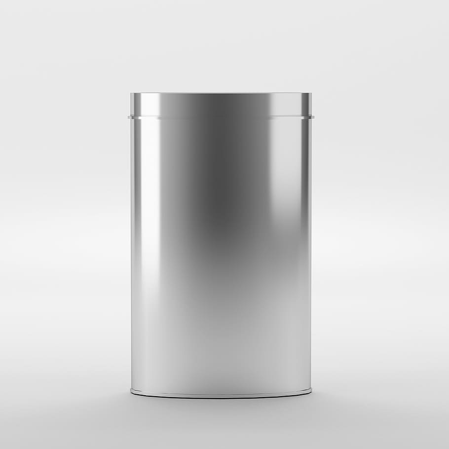 gray compact refrigerator, tin, can, white, metal, tinned, product, steel, meal, container